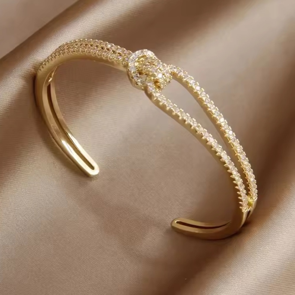 18k Gold color crystal adjustable Knot Bracelet